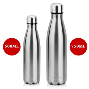 2019 350ML/750ML Stainless Cola Motion Sports Water Bottle Rugged Water Cup Monolayer Metal Color Cola Drink Bottle Drinkware