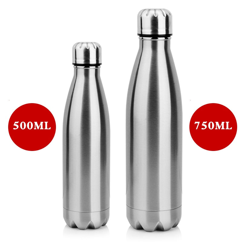 2019 350ML/750ML Stainless Cola Motion Sports Water Bottle Rugged Water Cup Monolayer Metal Color Cola Drink Bottle Drinkware