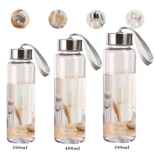 Outdoor Sports Portable Water Bottles Plastic Transparent Round Leakproof Travel Carrying for Water Bottle Studen Drinkware