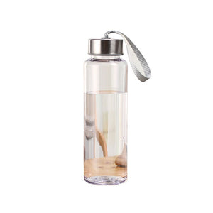 Outdoor Sports Portable Water Bottles Plastic Transparent Round Leakproof Travel Carrying for Water Bottle Studen Drinkware