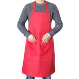 Pure color Cooking Apron For Woman Men Cooking Thicken Household Cleaning Sleeveless Apron Cotton Polyester with Double Pocket