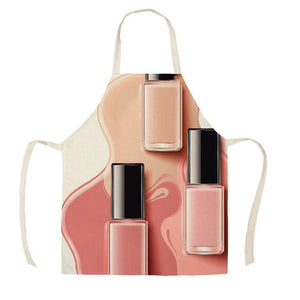 1Pcs Kitchen Apron Color nail polish bottle Printed Sleeveless Cotton Linen Aprons Men Women Home Cleaning Tools 55*68cm WQ04