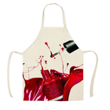 1Pcs Kitchen Apron Color nail polish bottle Printed Sleeveless Cotton Linen Aprons Men Women Home Cleaning Tools 55*68cm WQ04