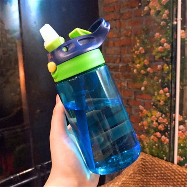 480ml Water Bottle With Straw Plastic Water Bottles For Kids Bottles BPA Free Sports Bottle Student School Drinkware