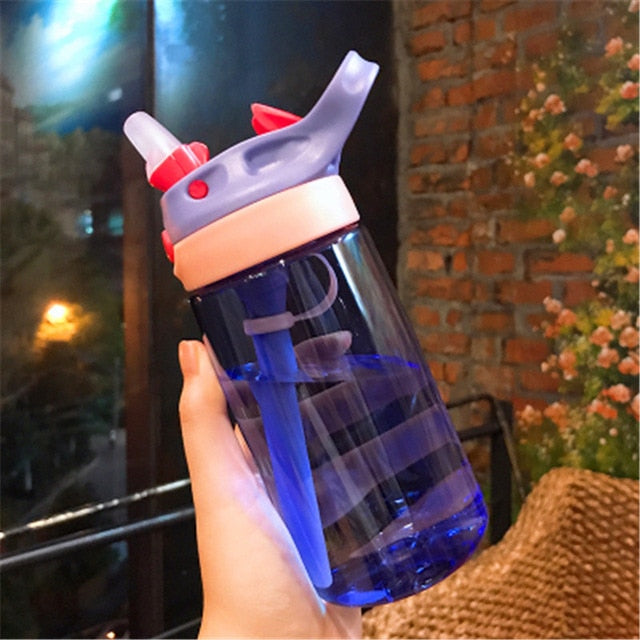 480ml Water Bottle With Straw Plastic Water Bottles For Kids Bottles BPA Free Sports Bottle Student School Drinkware