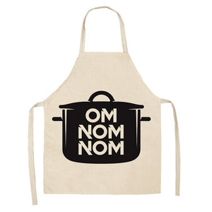 1 Pcs Creative Black and White Pattern Kitchen Aprons for Woman Home Cotton Linen Sleeveless Apron Cooking Baking Waist Bib Tool