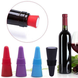 Reusable Silicone Bottle Stopper for Red Wine Champagne Beverage Soda Beer Cone Lid Sealing Top Cover Barware Bar Tools