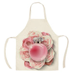 1Pcs Kitchen Apron Nail Polish women flowers Printed Sleeveless Cotton Linen Aprons for Men Women Home Cleaning Tools 55*68cm