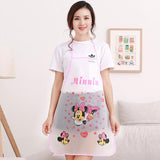 1pc Cute Cartoon Princess Apron Jingle Cat Mickey Half Transparent Waterproof Apron Kitchen Anti-Oil Sleeveless Apron