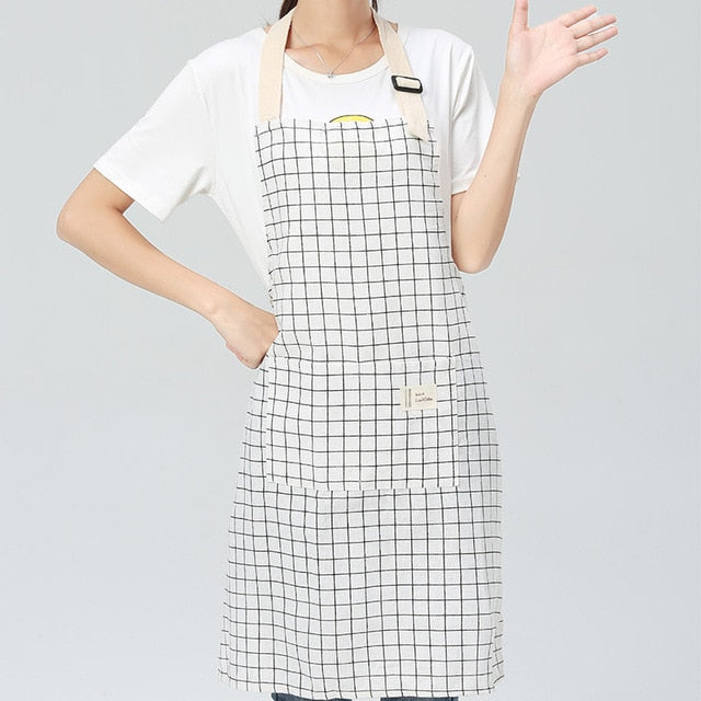 SINSNAN New Hot Fashion Lady Women Men Adjustable Cotton Linen High-grade Kitchen Apron For Cooking Baking Restaurant Pinafore