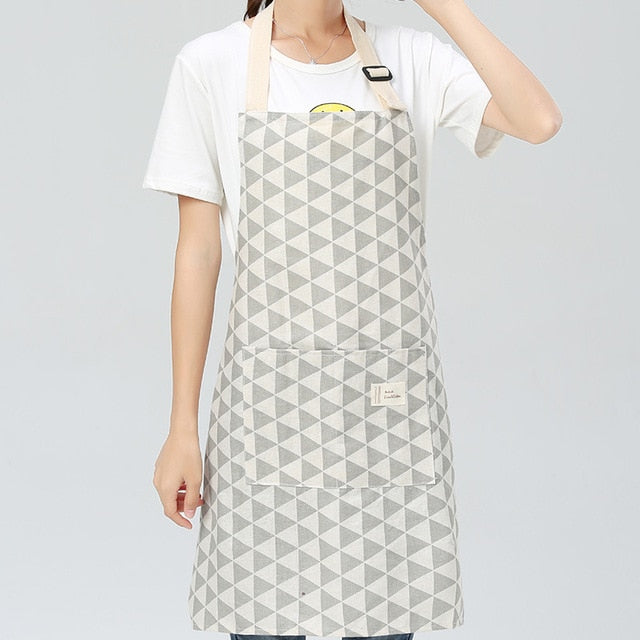 SINSNAN New Hot Fashion Lady Women Men Adjustable Cotton Linen High-grade Kitchen Apron For Cooking Baking Restaurant Pinafore