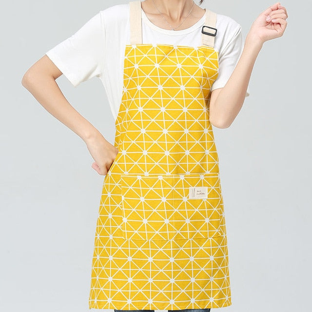 SINSNAN New Hot Fashion Lady Women Men Adjustable Cotton Linen High-grade Kitchen Apron For Cooking Baking Restaurant Pinafore