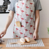Nordic Style Apron Christmas Tree Deer Printing Brief Adult Apron with Big Pocket Kitchen Baking Cooking Accessories Bib Aprons