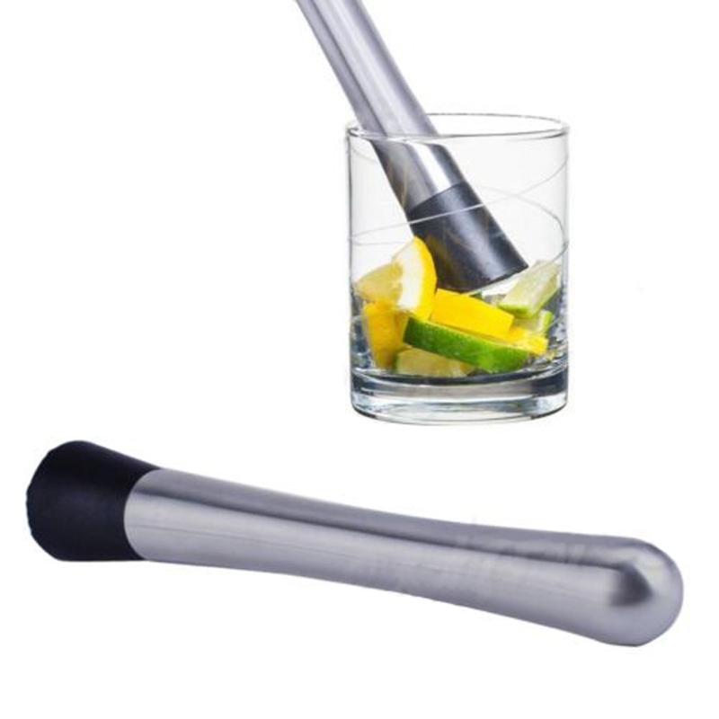 Useful Cocktail Muddler  Barware Mojito Cocktail Stainless Steel Bar Mixer DIY Drink Fruit Muddler Crushed Ice Barware Bar Tool